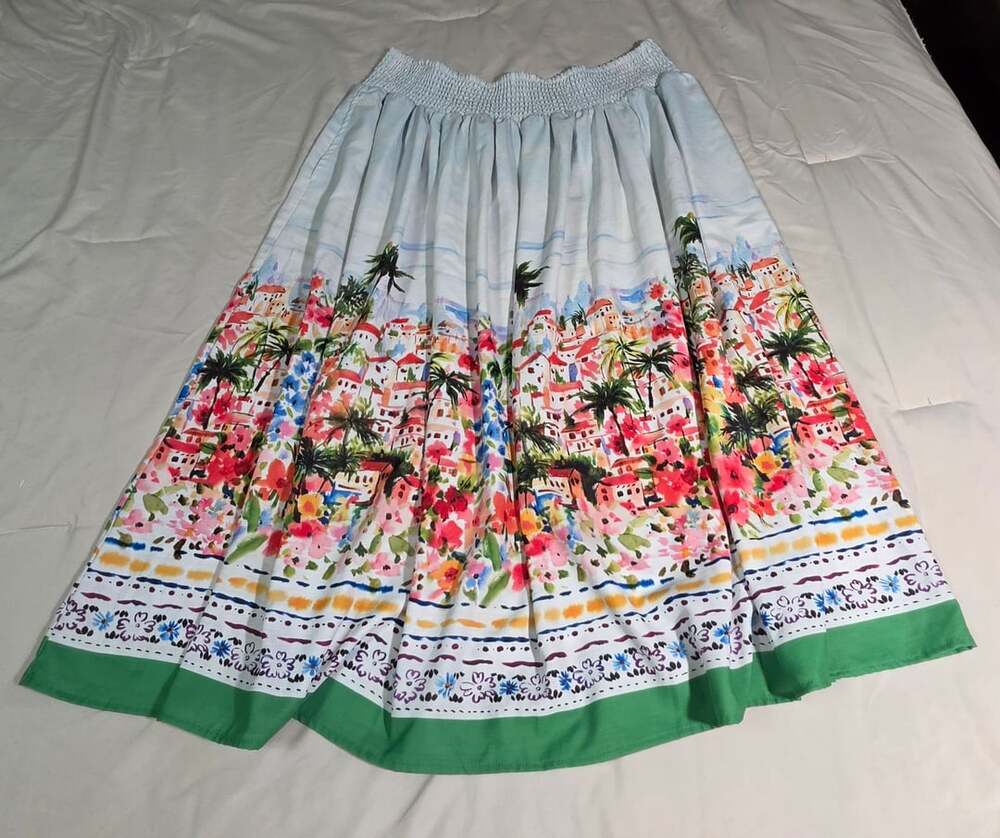 Cato Tropical Scenic Midi Skirt Size XL